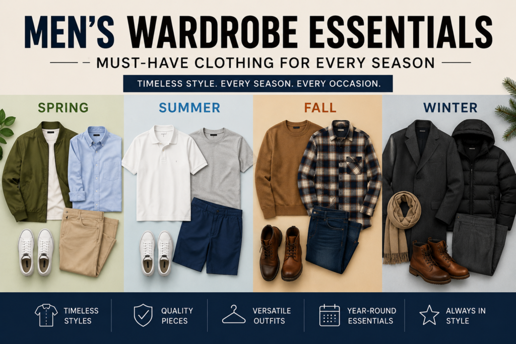 Men’s Wardrobe Essentials: Must-Have Clothing for Every Season Men's Wardrobe Essentials: Must-Have Clothing for Every Season | Complete Style Guide